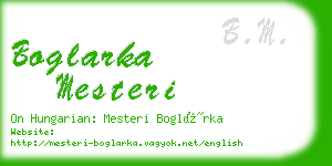 boglarka mesteri business card